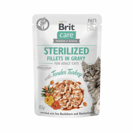 brit care pavo en salsa pouch gato esterilizado